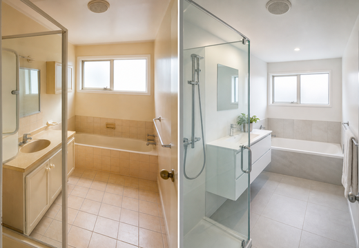 Bathroom upgrade before and after